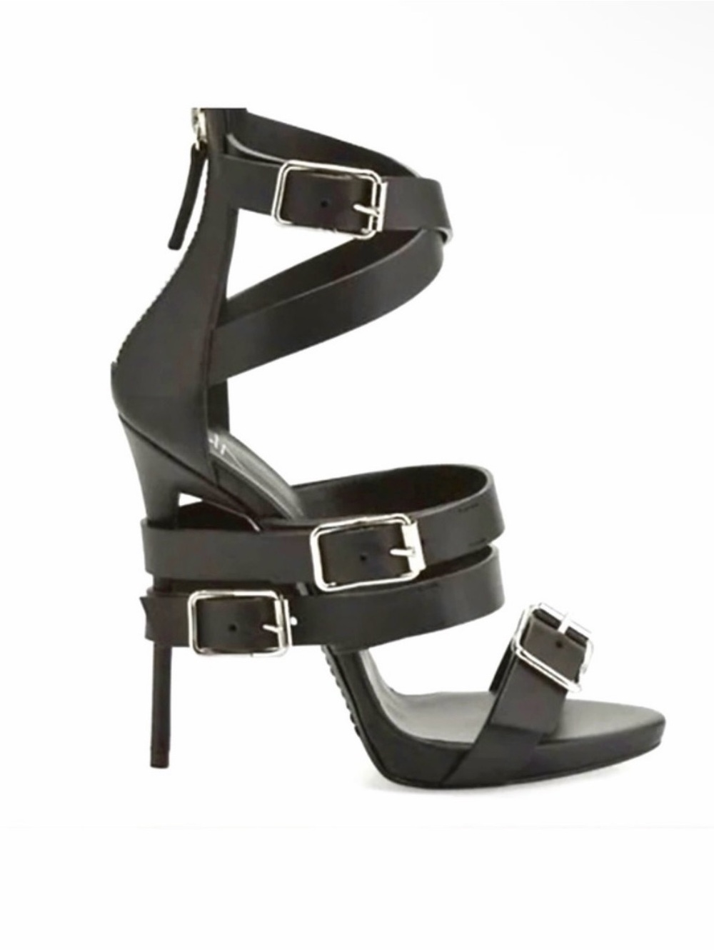 Giuseppe Zanotti Sabbia Black Multi-Buckle Strappy Stiletto Sandals - Picture 4 of 7